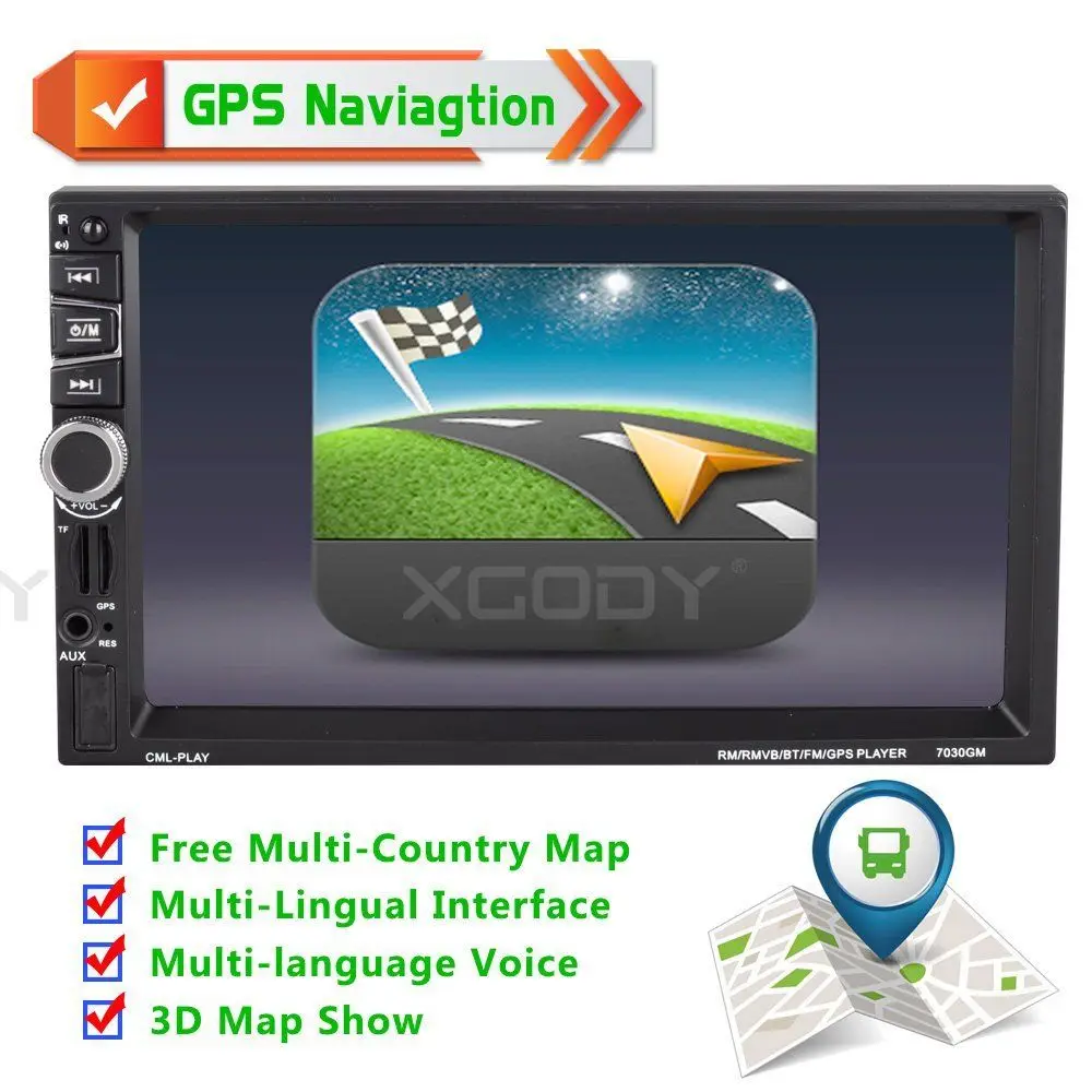 Автомагнитола 2 Din с GPS навигацией 7 &quot Bluetooth USB FM MP5 плеер сенсорный экран задняя