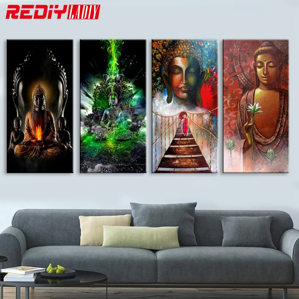 

DIY 5D Diamond Mosaic Buddha Icon Handmade Diamond Painting Cross Stitch Kits Crystal Diamond Embroidery Patterns Rhinestones