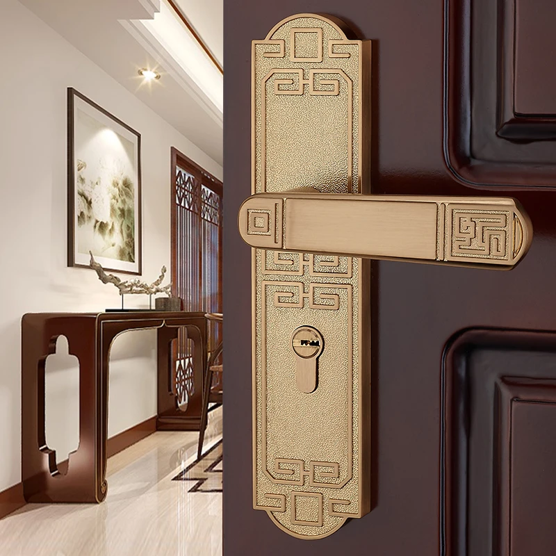 Us 129 0 Nuodeli Luxury Interior Door Lockset Retro Tasteful And Simplicity Door Suit With China Red Door Handle Golden In Door Handles From Home