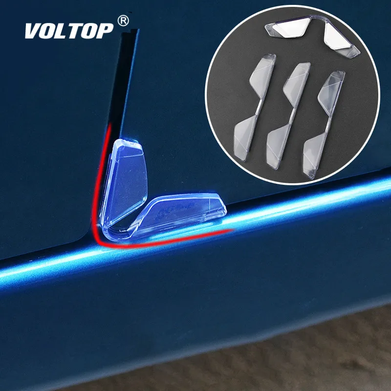 

4pcs Universal Car Door Edge Guards Protector Bumper Anti-collision Strips Sticker Auto Scratch Protection Edge Mouldings Clips