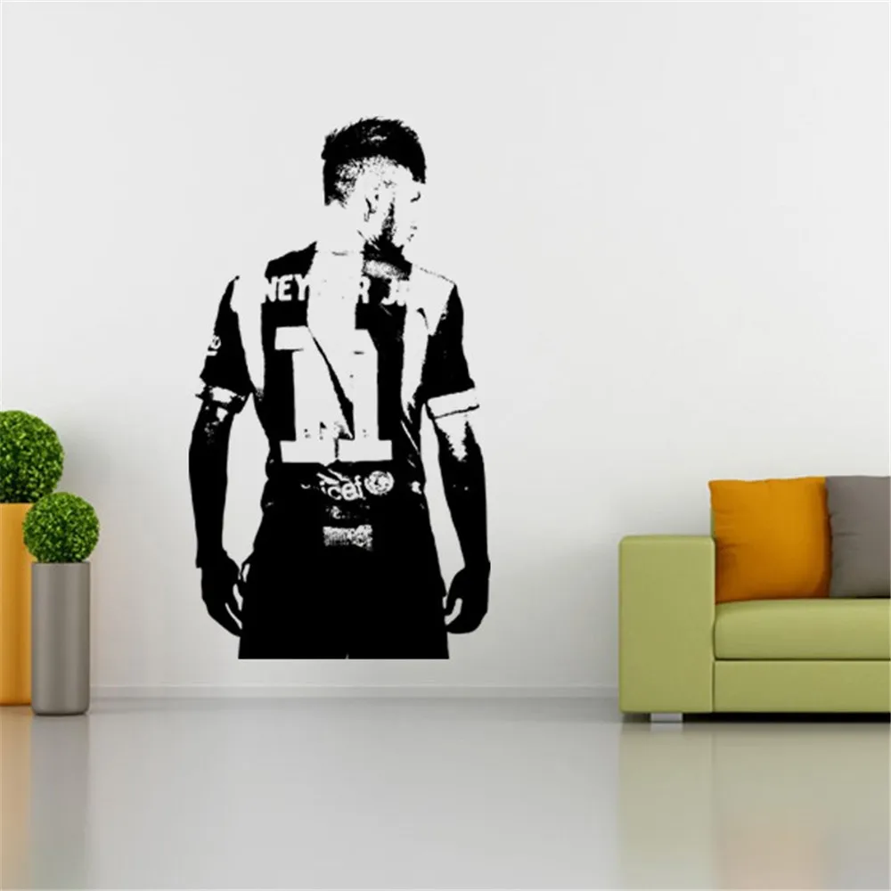 Neymar Footballer Wall Art Sticker Wall Decal Sport Vinyl Mural House Decor Famous Football Player Decal