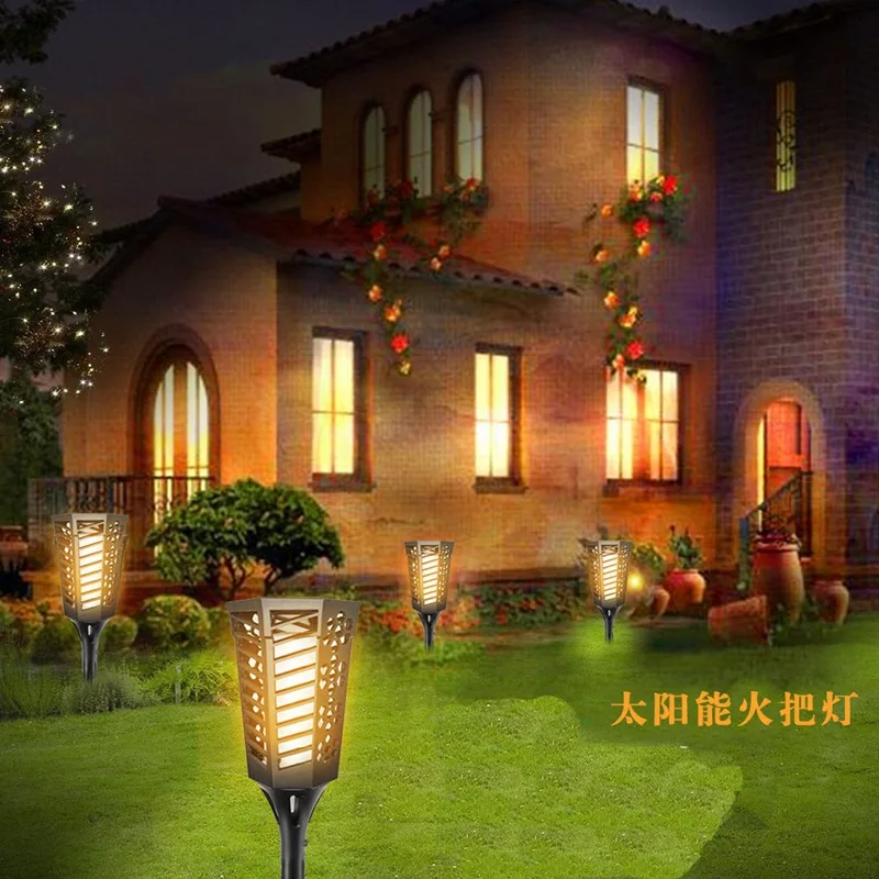 

2018LED Solar Light Torch Flame Outdoor Landscape Garden Lawn Insert Garden Inductive Solar Light