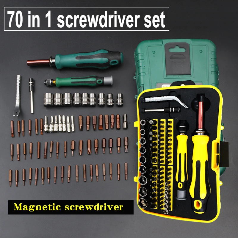 

70 IN 1 Screwdriver Set Multifunction Screw Driver Repair Tool Pry Screw For Normal Life And Household Industrial 6092C