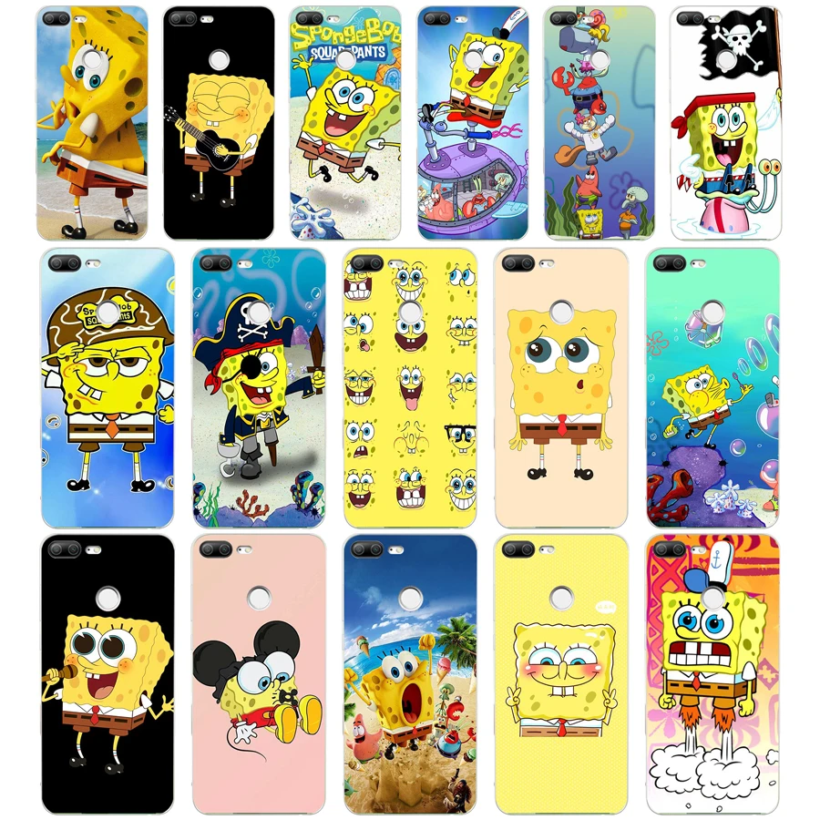 

247WE SpongeBob SquarePants Sponge Bob Soft Silicone Tpu Cover phone Case for huawei Honor 8 9 10 Lite 8X p 8 9 lite 2017