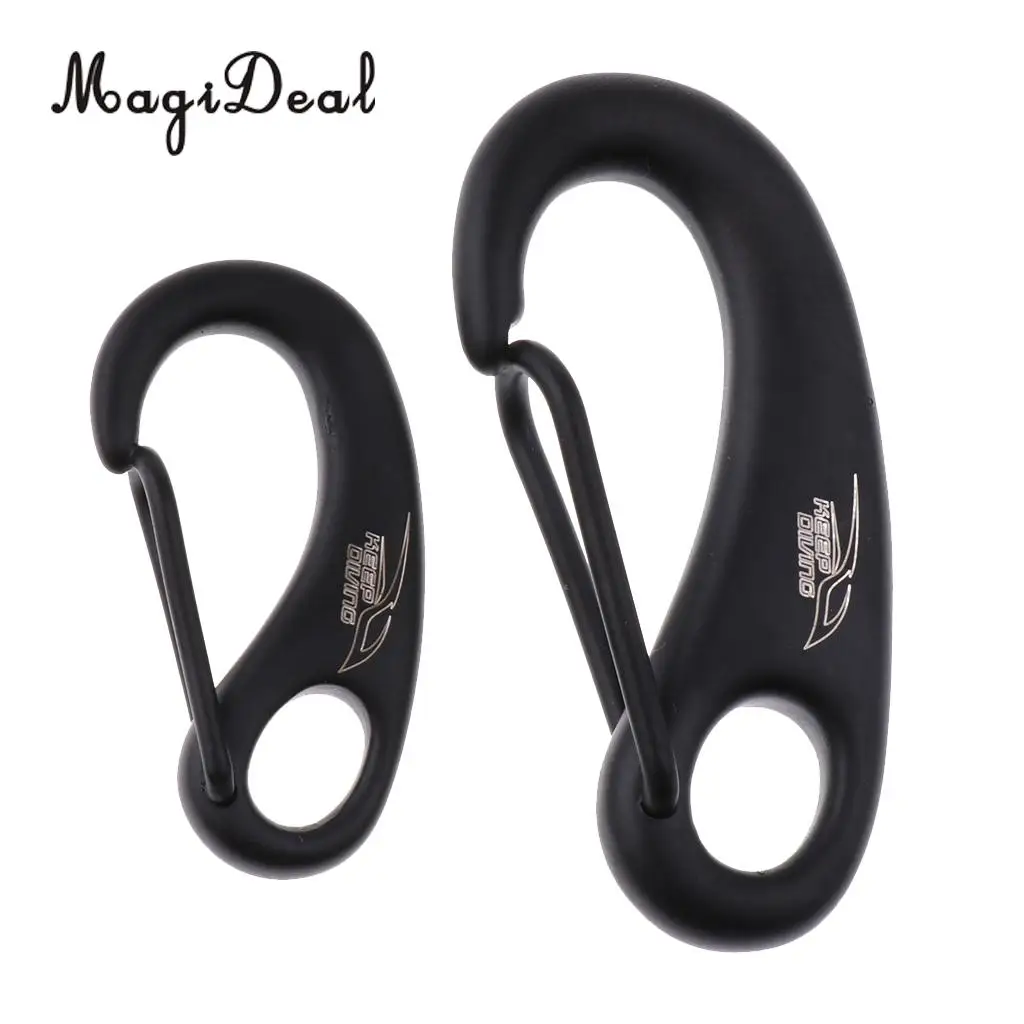 MagiDeal 2Pcs Stainless Steel Scuba Diving Snap Clip Carabiner Snorkeling Hook Clip Great Diving Accessories 