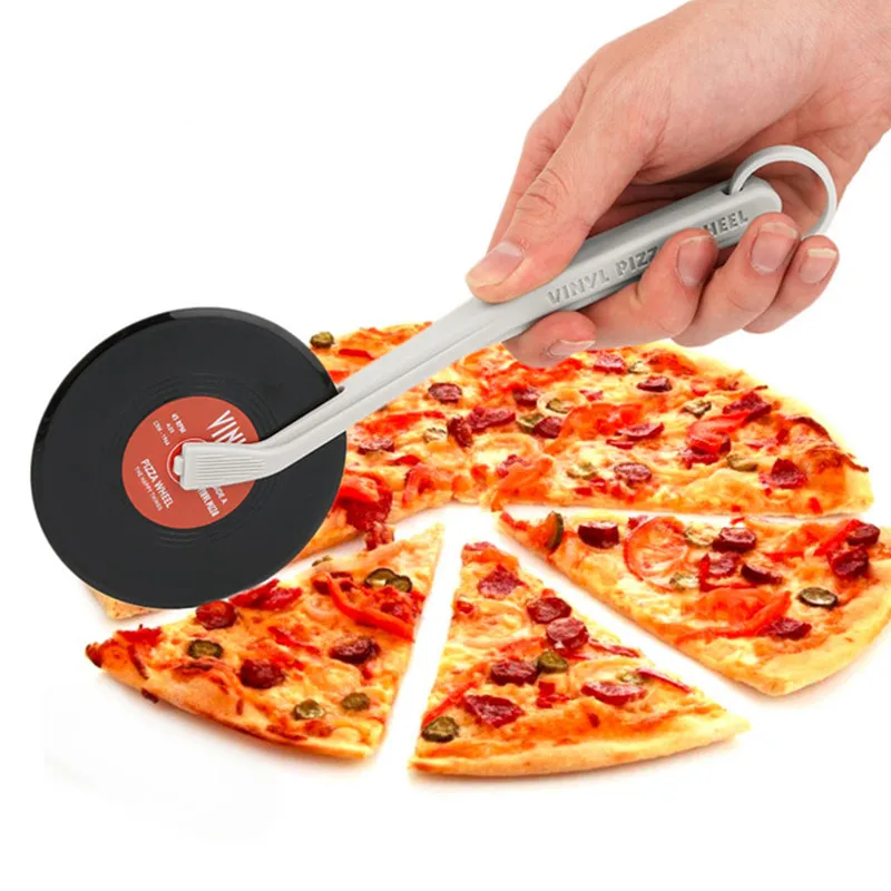 

Unique Vinyl Shape Pizza Cutter Stainless Steel Car Wheel Cutter Practical Pizza Chopper Slicer Knife Bakeware Kitchen Tool