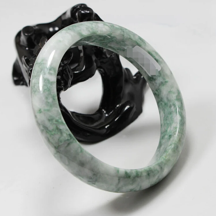 

0384 Natural Green Jadeite Jade Gems Bangle Bracelet