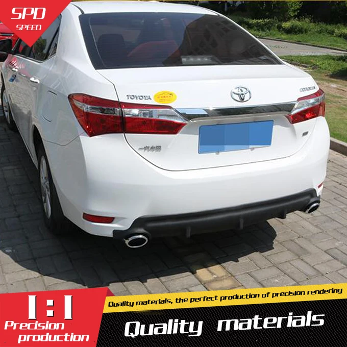 

For Corolla Rear spoiler ABS Rear Bumper Diffuser Bumpers Protector For 14 Corolla Body kit bumper rear lip rear spoiler