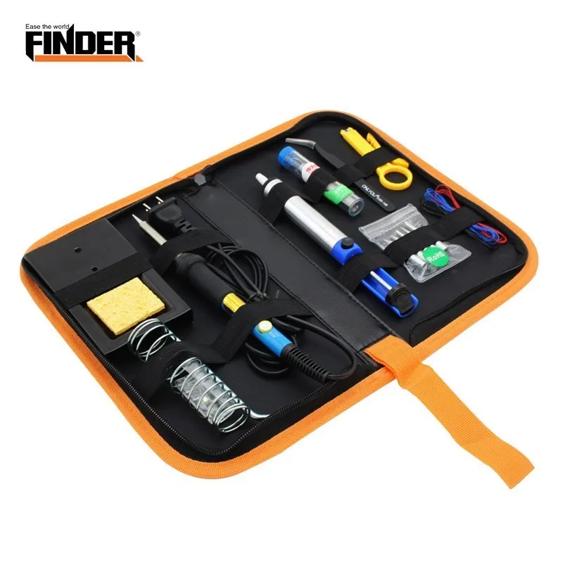 

Adjustable Temperature Portable Electric Soldering Iron Set With Bag Toolkit Welding Repair Tool Tweezers Tin Wire Suction Gun