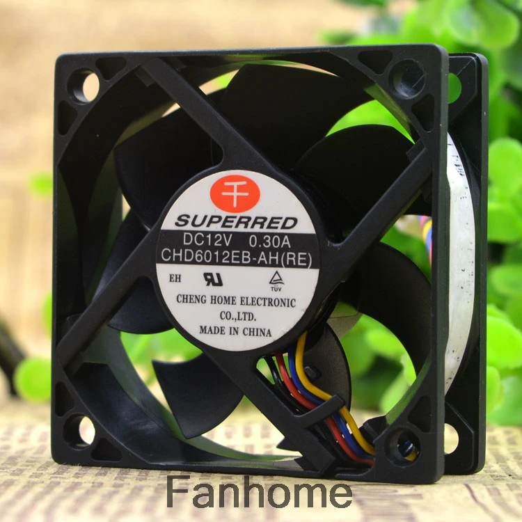 For New Thousand Red CHD6012EB-AH(RE) 6020 12V 0.3A 6CM 4-Wire PWM Cooling Fan | Компьютеры и офис