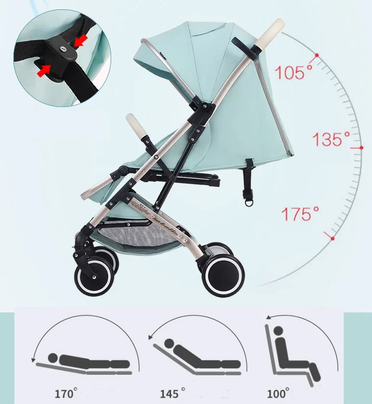 Детская коляска 3 в 1(poussette, kinderwagen Детская коляска Коляска ультра-легкая, складная коляска для ребенка автомобиля могут быть активными, вы можете сидеть или лежать EU RU Нет налога