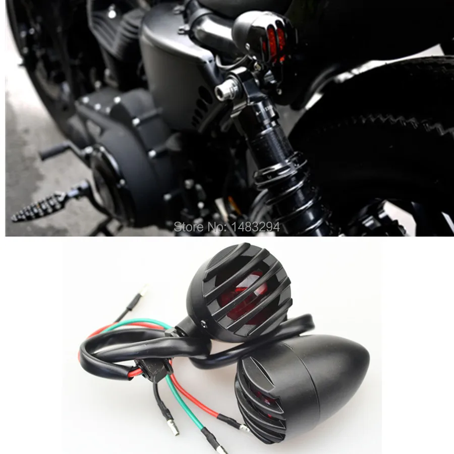 Задний стоп-фонарь для Harley Davidson Sportster 883 1200 XL черный цилиндрический гриль |