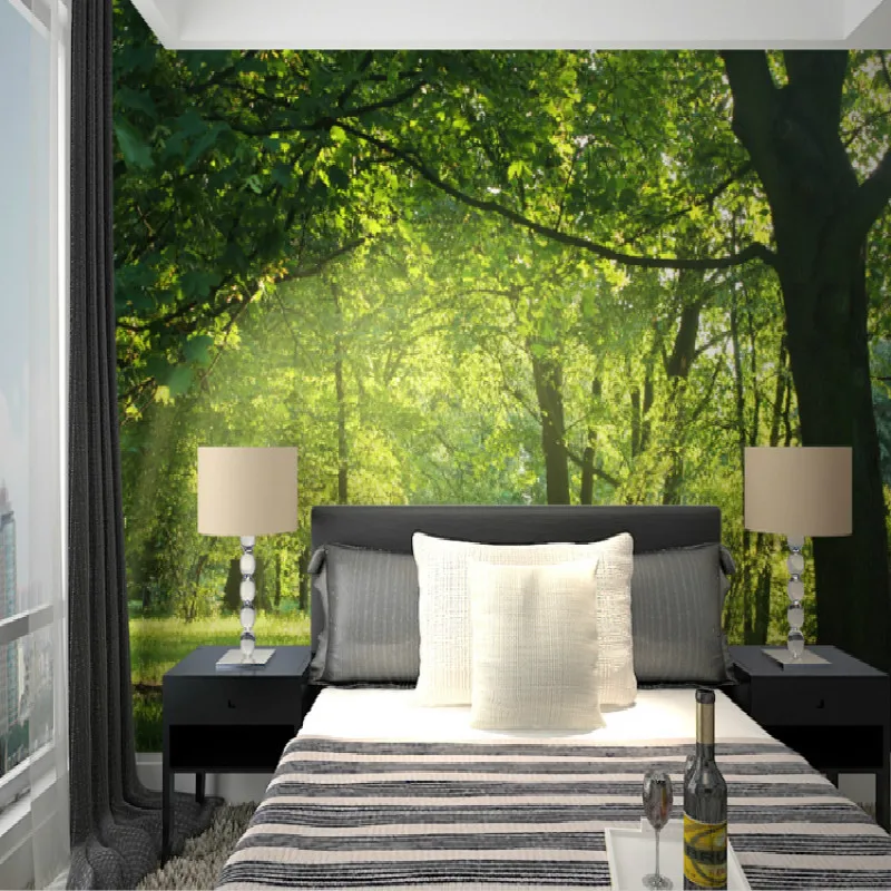 Фото 3D обои для стены 3d обои лес сад для гостиной современный ТВ-фон установка стены Большая фреска спальня