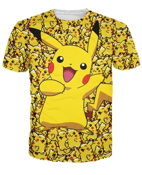 

3d Never Enough Pikachus T-Shirt Pokedex Character T Shirt Pokemon Pikachu Shirts Pika's Camiseta Anime Men Women Tees Camisa