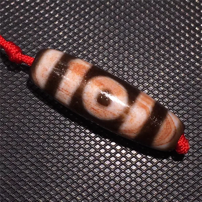 

190529-5 Full Cinnabar Spots Ji Dzi Beads Natural Agate Material High Quality Amulet Collectible for Bracelet Pendant Neckalce