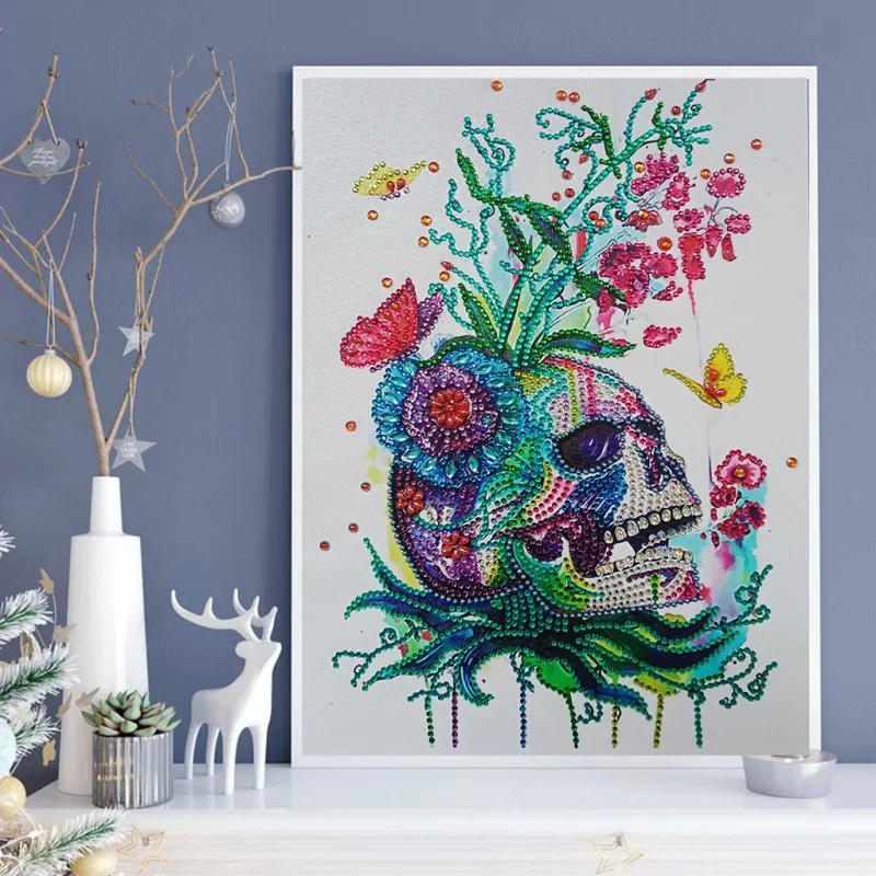 

Animal Skull 30 x 40cm Colorful 5D DIY Special Shaped Diamond Painting Cross Stitch Crystal Rhinestone Embroidery Picture