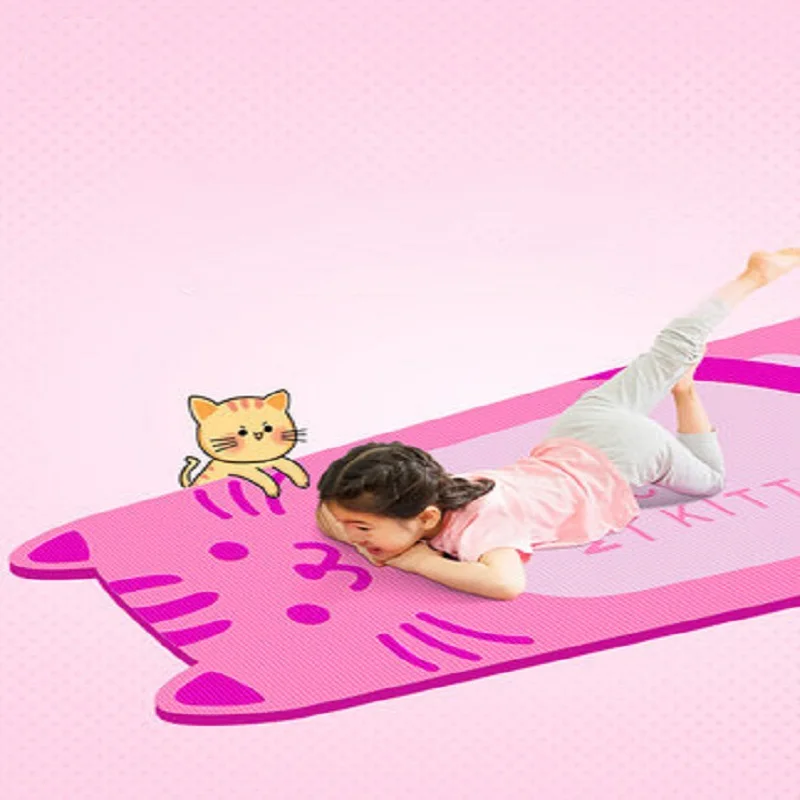 

185 * 80 cm * 10 mm Children Yoga Mat Non-slip Cat-shaped Dance Mat Environmental Healthy Pads Practice Mats Exercise Pad Kids