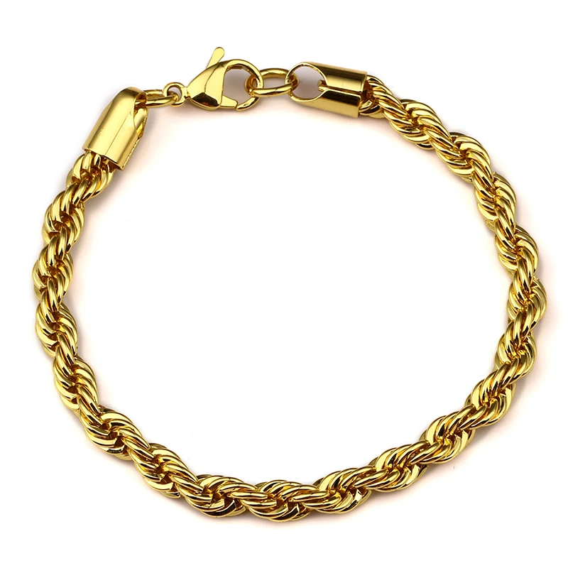 Punk style Golden Mens Women Hip Hop Bracelets Elegant Rappers Jewelry