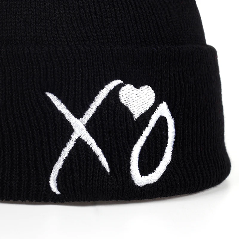 Новая мода Skullies Beanies кепки XO теплая шапка для леди и мужчин с принтом хип-хоп шапка осень зима теплые шапки для улицы и досуга вязаная шапка