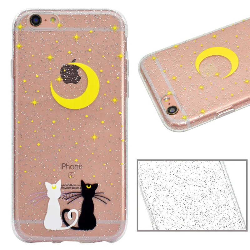 cute cartoon glitter silicone case iphone 5 6 s 7 plus (5)