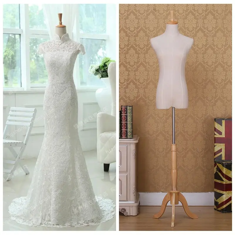 

Fashion Designer Fabric Half Body Mannequin Female For Wedding Cloths Disply