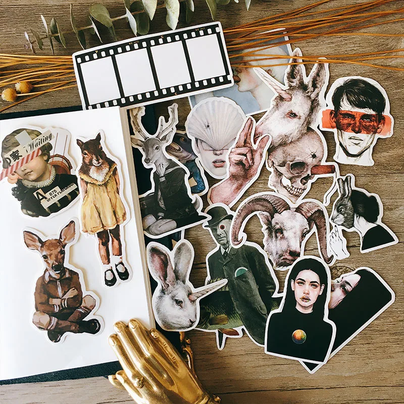 Vintage Personality Letter Stickers Creative Character DIY Scrapbooking journal Album Happy Planner Crafts Decoration Stickers self adhesive stickers custom stickers stationery stickers adhesive stickers decorative labels stickers diy scrapbooking accessories
