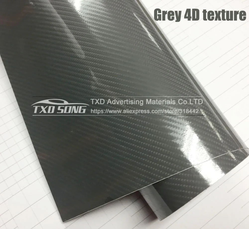 1,52x5 м Высококачественная глянцевая черная 5D виниловая пленка из углеродного волокна 5D пленка из углеродного волокна 5D пленка из углеродного волокна для автомобиля Авто - Название цвета: GREY 4D TEXTURE