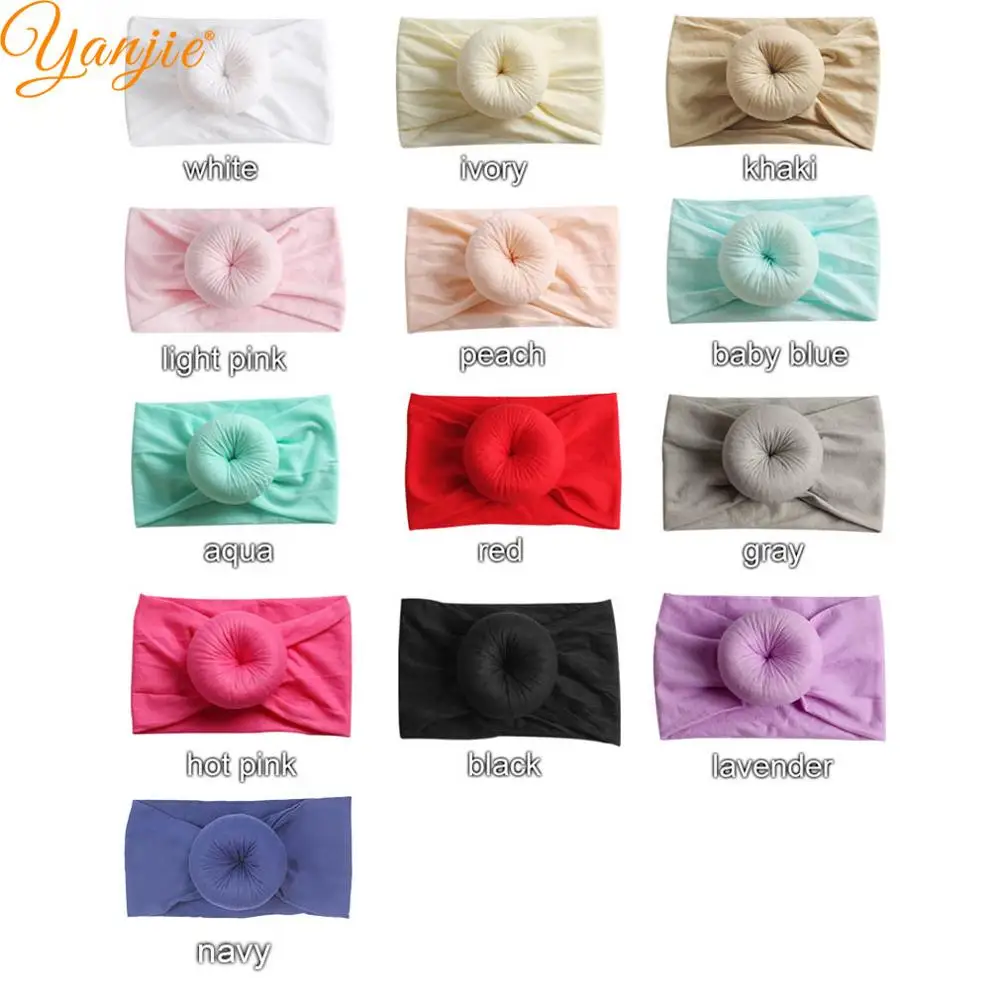 Three-Size-Round-Knot-Nylon-Headband-For-Girls-2019-Soft-Turban-Nylon-Head-Wrap-Kids-Solid