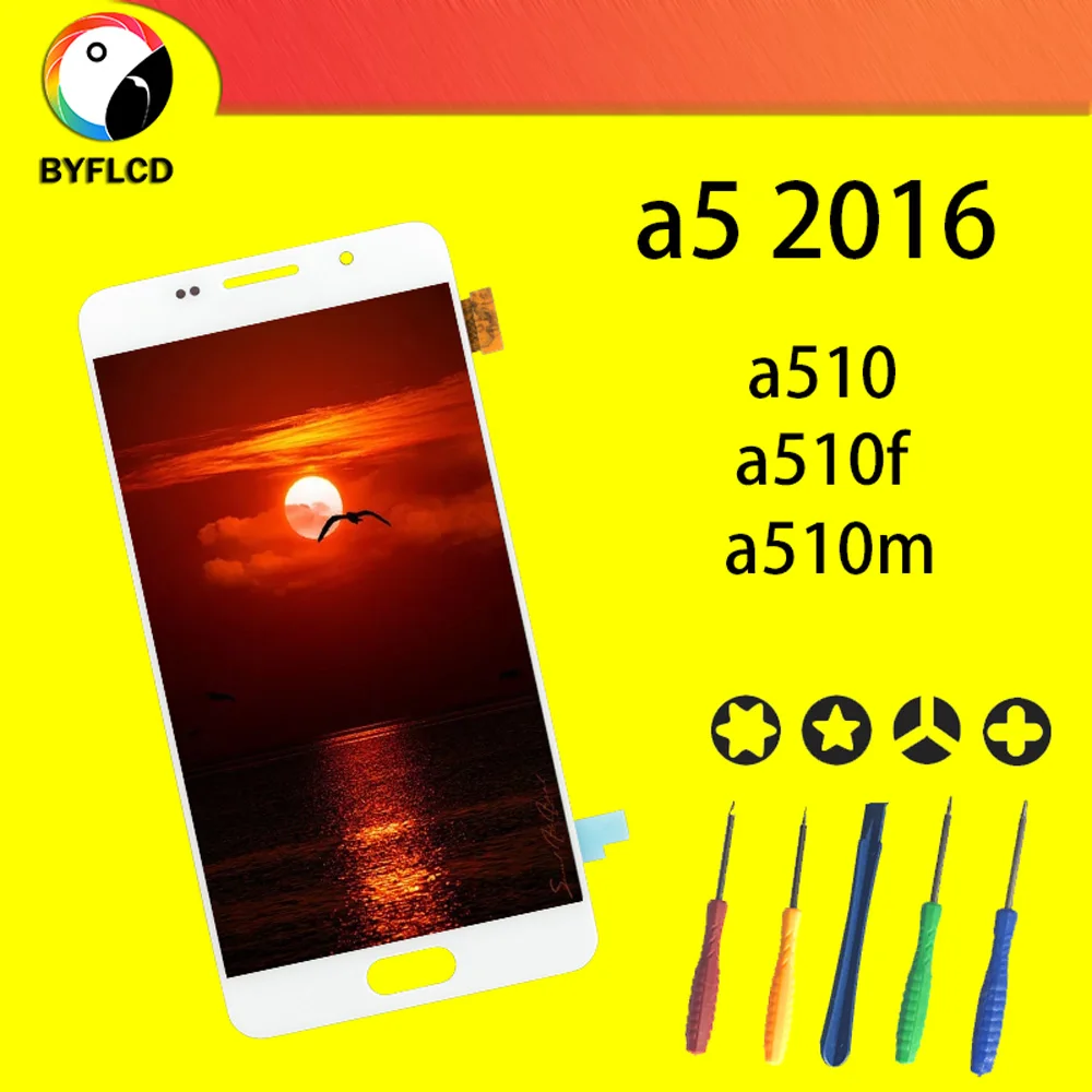 Lcd для Samsung Galaxy A5 2016 A510 A510F A510M F дисплей белый/черный Frameassembly Замена|Экраны