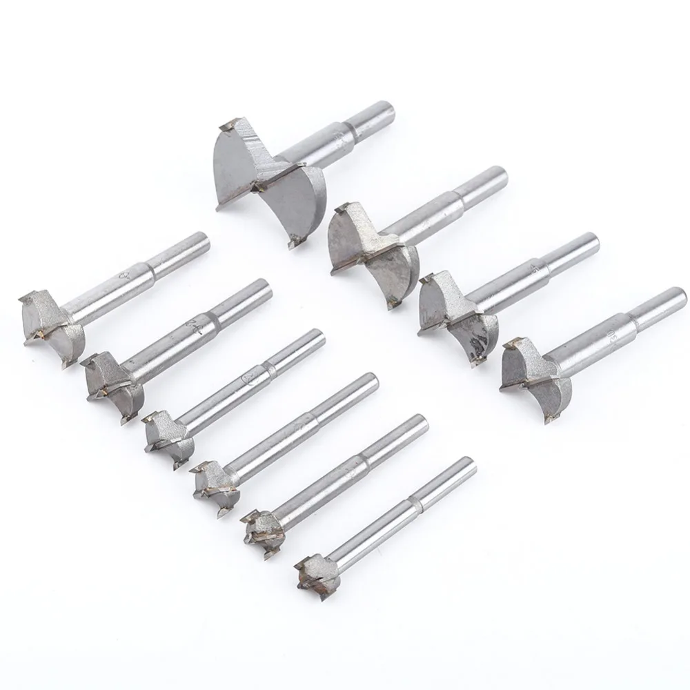 

10pcs 14-50mm Forstner Drill Bit Set Flat Wood Drilling Woodworking Hole Cutting Tool