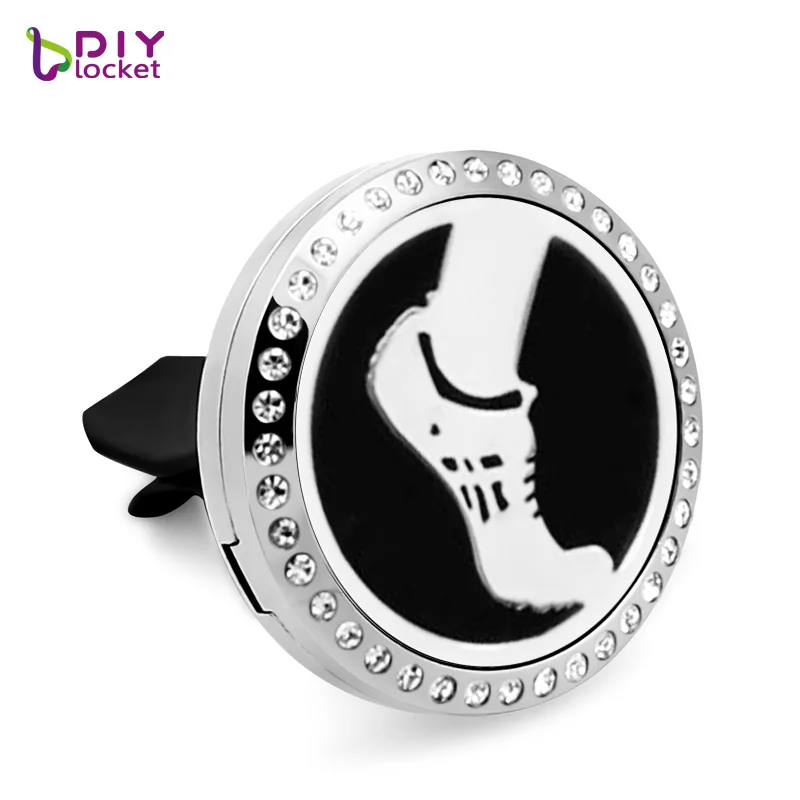 diylocket 30mm Aromatherapy Locket Foot Track Lockets Car Diffuser 316L Stainless Steel Free Pads LSLA467 | Украшения и
