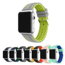 Ремешок Ремешок для Apple Watch ремень 38 мм 42 мм серии 1 & 2 силиконовый спортивный Браслет Замена ремня для iwatch