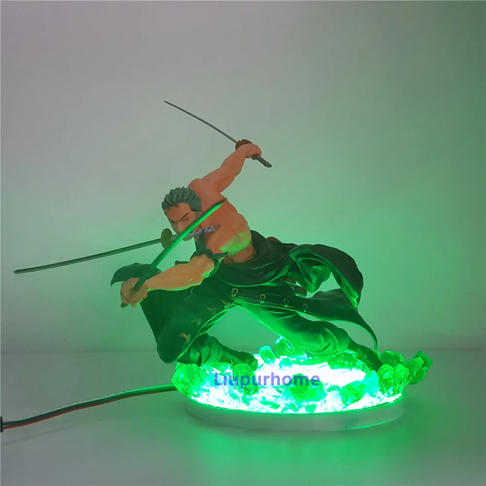 Figura de Ação Candeeiro de Mesa Pedaço Roronoa Zoro Faça Você Mesmo Led Night Light Sanzen Sekai Três Mil Mundos Batalha Anime Decoração um 4 Mil Mundos Batalha Zoro Anime Candeeiro de Mesa decoração