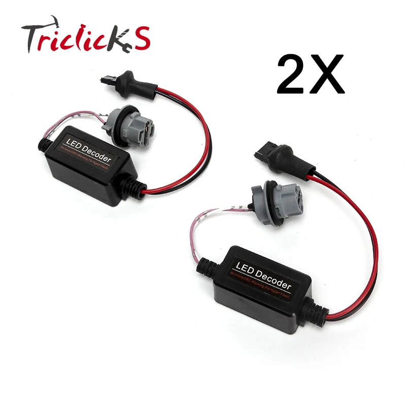 Triclicks 2x7440 W21W T20 Canbus без ошибок резистор светодиодный декодер ошибка предупреждения Canceller для светодиодный лампочка указателя поворота Audi VW Benz