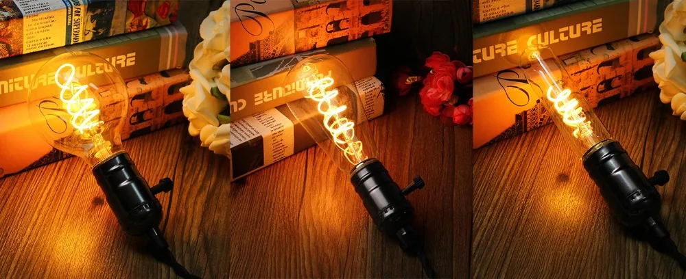 Granriland T22 Диммируемый светодиодный Эдисон Ночная лампочка с нитью накаливания из янтарного стекла трубчатый 1 Вт 2200 к E12 E14 110-240 В Декоративное подвесное освещение