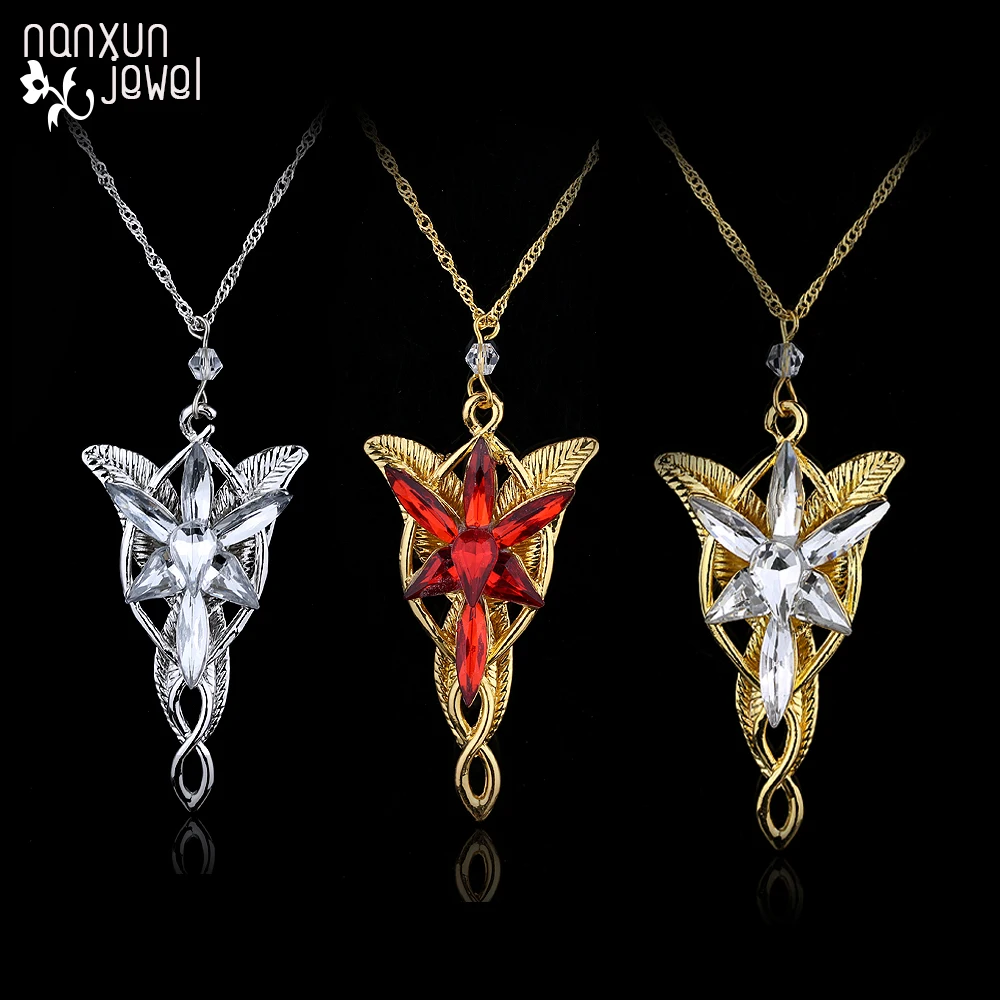 Ожерелье Arwen Evenstar Золотая Серебряная цепочка ожерелье с кристаллами подвеска