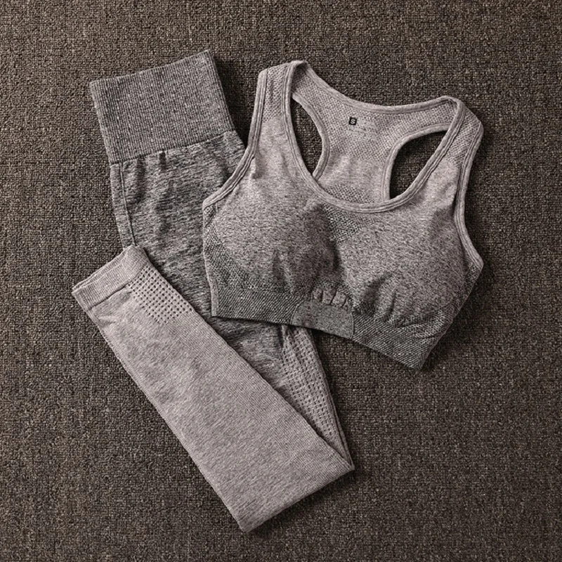 Yoga Set Sportswear for Women Suit for Fitness Padded Racerback Sports Bra + Seamless Leggings Gym Set Workout Clothes for Women Yoga Set Sportswear for Women Suit for Fitness Padded Racerback Sports Bra + Seamless Leggings Gym Set Workout Clothes for Women