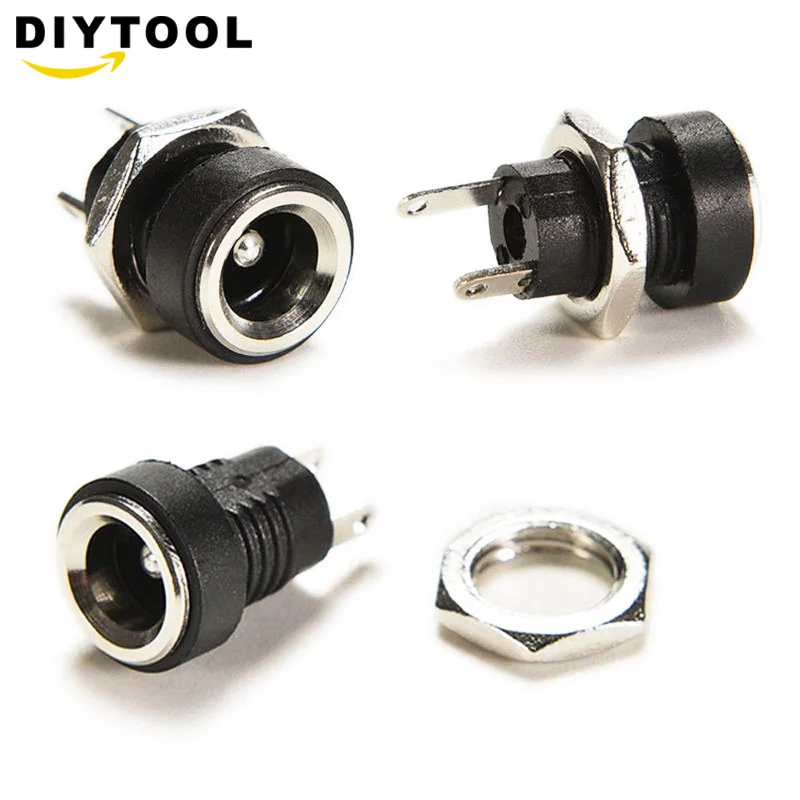 

10Pcs 3A 12V For DC Power Supply Jack Socket Female Panel Mount Electrical Socket Connector 5.5mm x 2.1mm Terminal Types 5.5*2.1