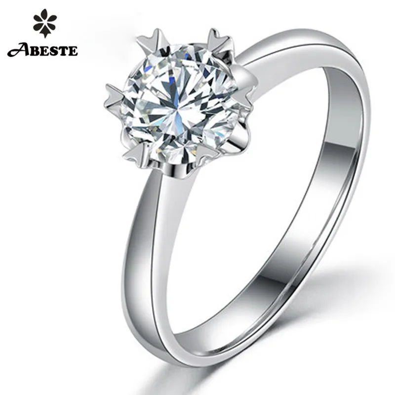 

ANI Solid 18K White Gold (AU750) Engagement Ring 0.2 CT Certified I/SI Natural Round Cut Diamond Women Wedding Ring Customized