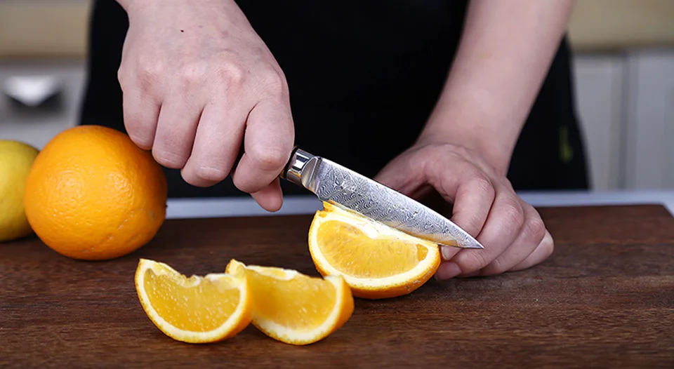 FINDKING AUS-10 Дамасская сталь стрелы узор Sapele деревянной ручкой дамасский нож 3,5 дюймов нож для очистки овощей 67 слоев ножи для фруктов