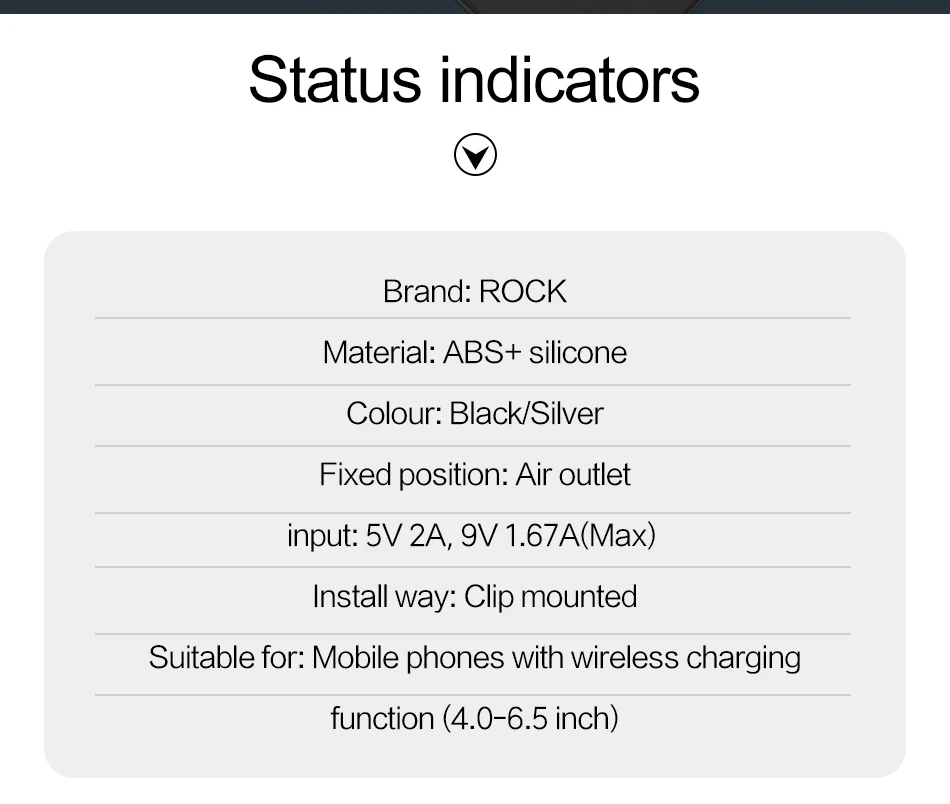 ROCK Инфракрасный датчик Автоматический Qi быстрый беспроводной автомобильный телефон зарядное устройство для iphone samsung автомобильный держатель телефона для Xiaomi huawei 10W