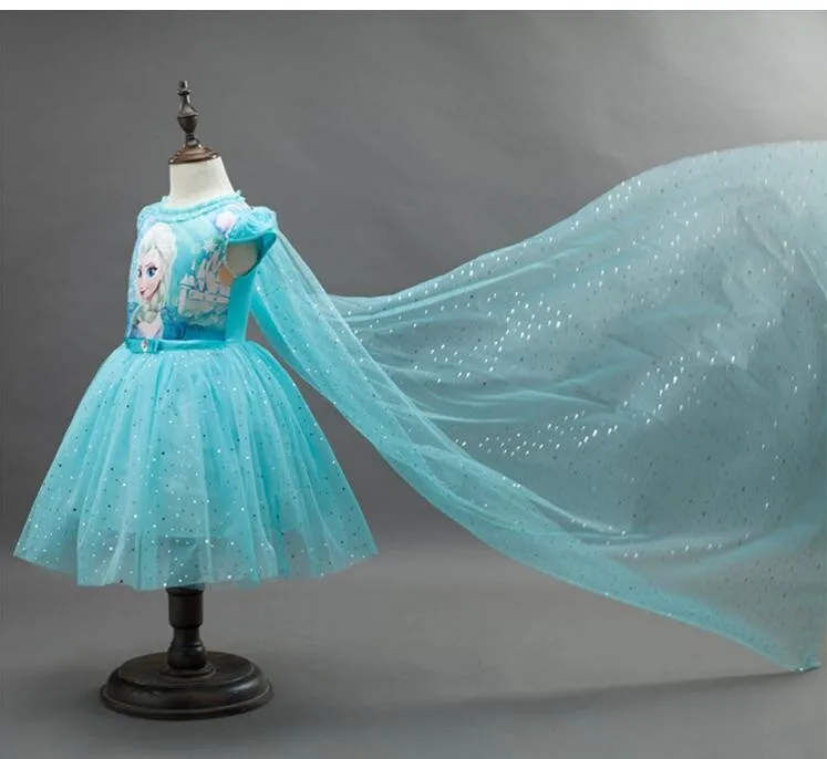 Girls Dress Snow Queen Princess Dresses Cartoon Cosplay Elsa Anna Dresses For Girls Birthday Party Dress Costume Kids Clothing