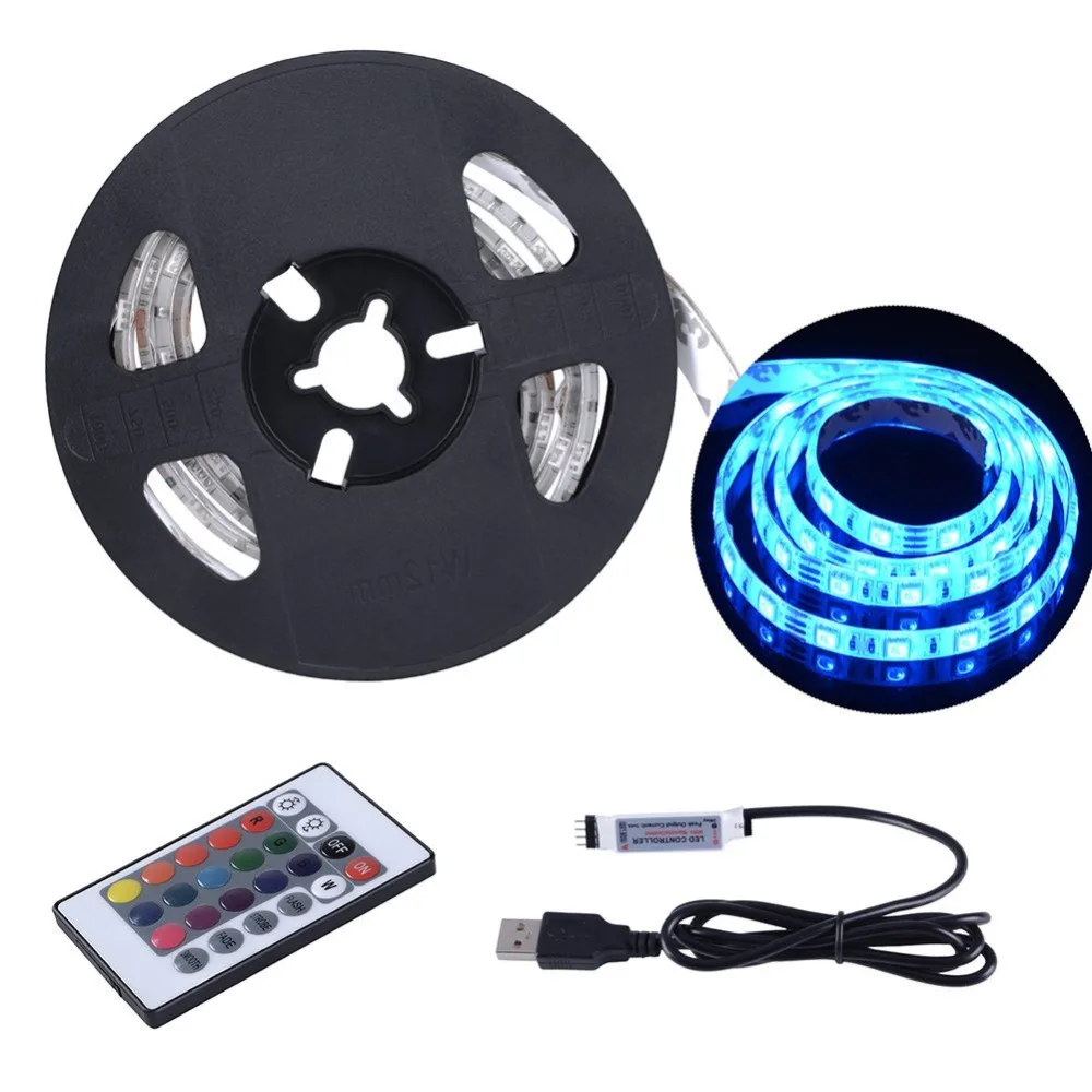 WIXURE USB LED Strip Light 6.56ft/2M 5050 IP65 Waterproof RGB TV