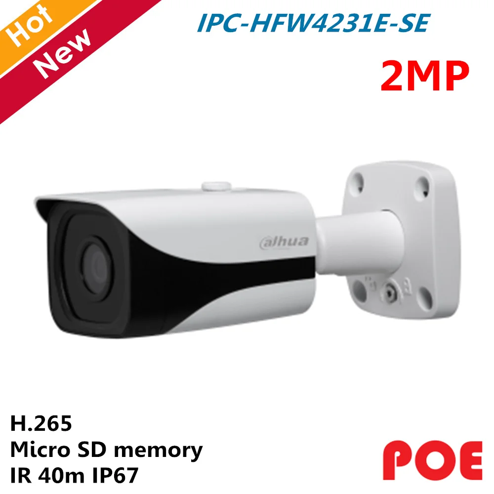 Dahua Mini Camera 2MP IR Bullet Network Camera Night Vision Smart Detection Sd card supported Security camera IPC-HFW4231E-SE