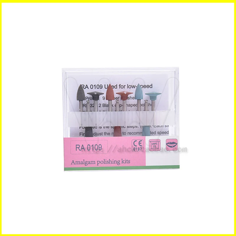 Dental Amalgam Polishing Kits RA 0109 Low-Speed Burs Cups Silicone Rubber (6)
