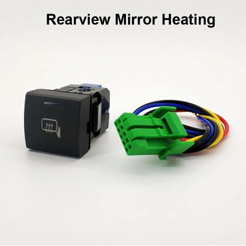 Heating Rearview Электропитание руль Отопление зеркало заднего вида Отопление Музыка Аудио электронный переключатель в виде собаки кнопка провода для Toyota Avalon - Цвет: Heating Rearview