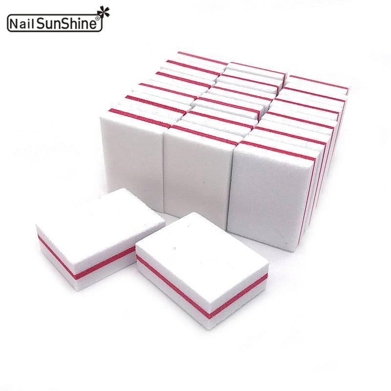 

200pc/lot Mini Thick Professional Nail File Buffer Block UV Gel Varnish Emery File Sandpaper Nail Files White Manicura Nagelvijl