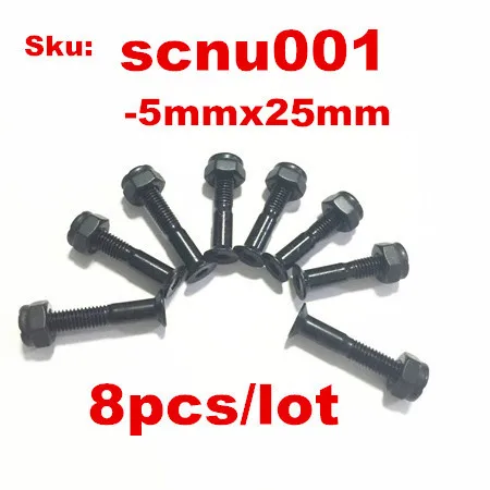 8pcs Bolts/Nuts with Wrench Skateboards Longboards Hardware 25mm 1 Set