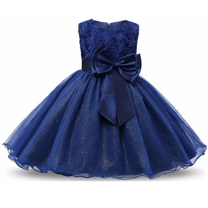С цветочным узором для девочек летние платья для детей платье принцессы для девочек детская одежда Вечеринка платья на свадьбу; vestido, 3, 8, 10 лет - Цвет: Purplish Blue