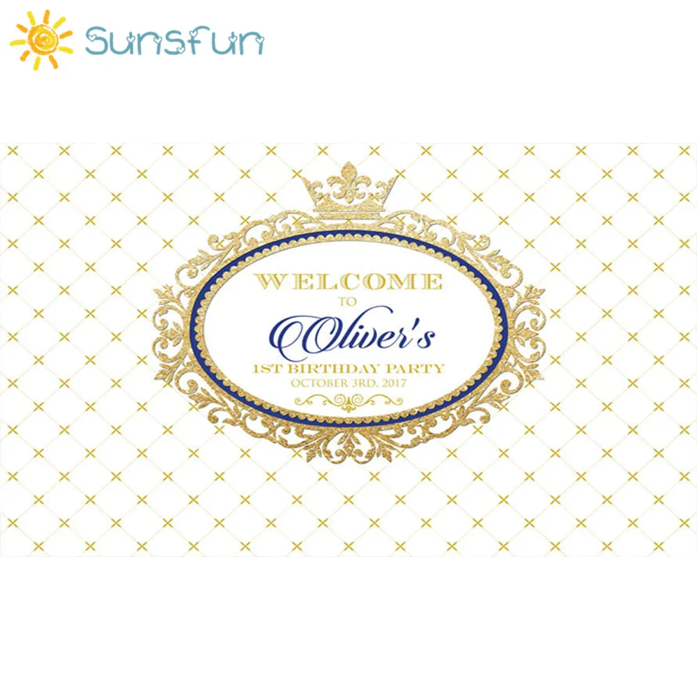 Sunsfun 7x5 футов Виниловый фон для фотосъемки на заказ с изображением принца короны для новорожденных на день рождения, детский фон для фотостудии